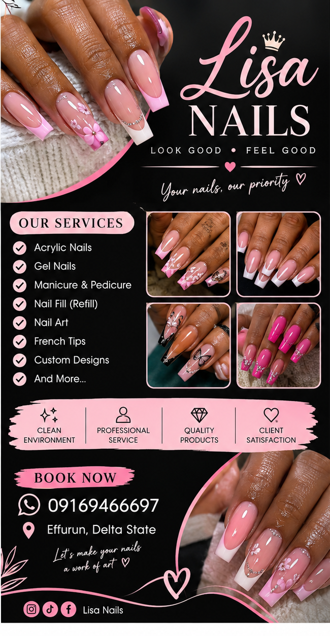 Lisa Nails promotional flyer